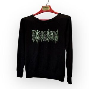 Disney Parks Disneyland Black Rhinestone Graphic Pullover Top Size Small